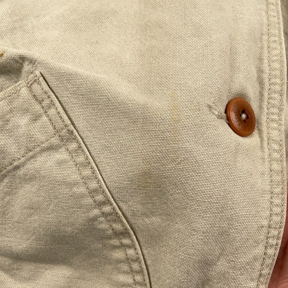 VTG LL Bean Jacket Womens Large Canvas Chore Barn Field Coat Corduroy Collar - Picture 6 of 15